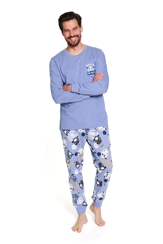 Doctor Nap 7347 – męska piżama bawełniana, wzór owce