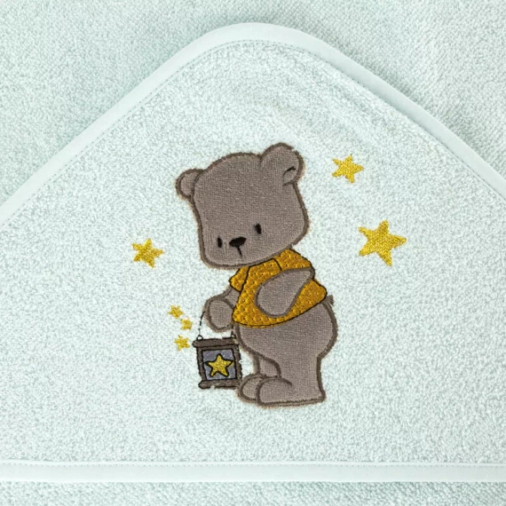 Niemowlęce okrycie kąpielowe Baby 62 Miś Eurofirany miętowy