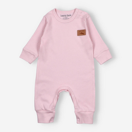 Lagarto Verde Rampers z dzianiny prążkowej - różowy