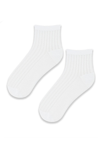 SB120 Żakard Skarpety Damskie Noviti- biały