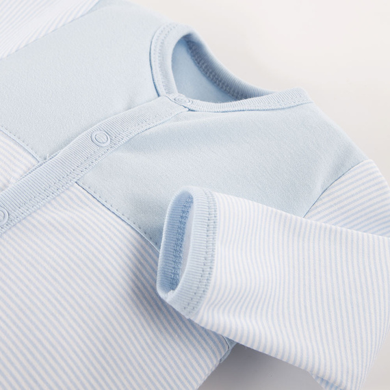 Pajac niemowlęcy ze stópkami Big Bear Eevi - niebieski paski