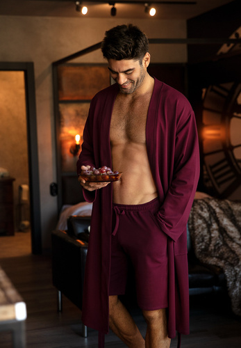 Szlafrok męski Harry Dkaren - bordo