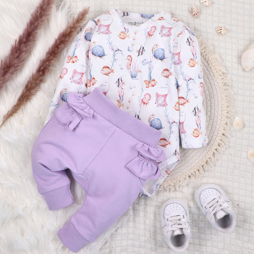 Nini Body Underwater World – organiczna bawełna, długi rękaw, dla niemowląt