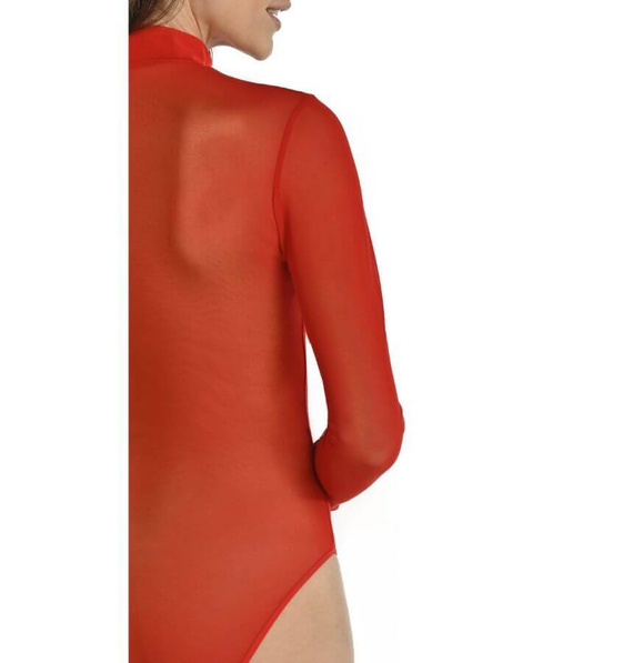 Body z transparentnej siateczki z półgolfem 2435 Amy Teyli - red
