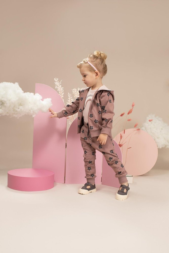 Bluza z kapturem Happiness Pinokio - ciemny róż/druk