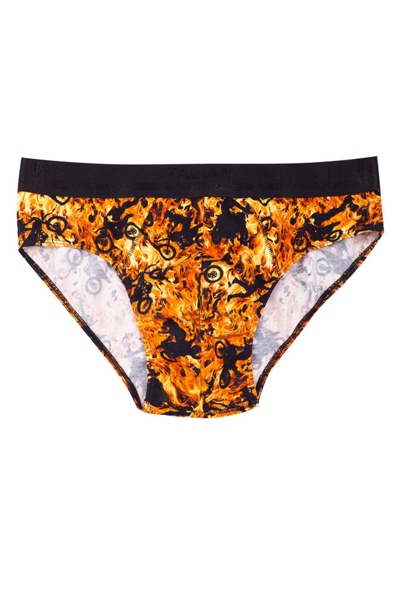 Slipy męskie Caldo Italian Fashion - druk ogień