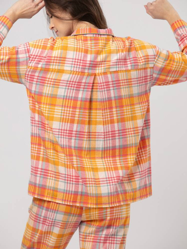 Rozpinana Piżama Damska LNS 473  Key - morelowy