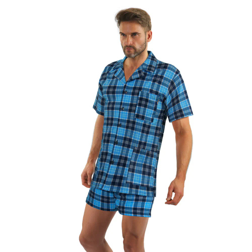 Bawełniana piżama męska, rozpinana 2629/13 Sesto Senso - granatowy 