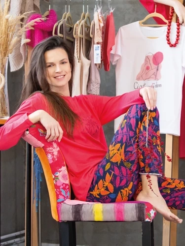 Piżama Damska LNS 928   Key  malinowy