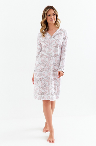 Koszula nocna 425  Cana - biały różowy