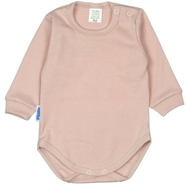 Body niemowlęce długi rękaw gładkie Martex pudrowy róż