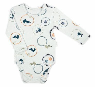 174095 Fox Club Body z długim rękawem Nicol - ecru-wzór