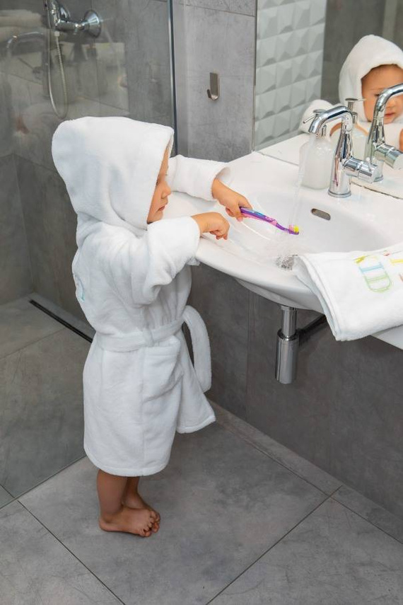 Szlafrok dziecięcy bambusowy Bamboo ByShelly - biały