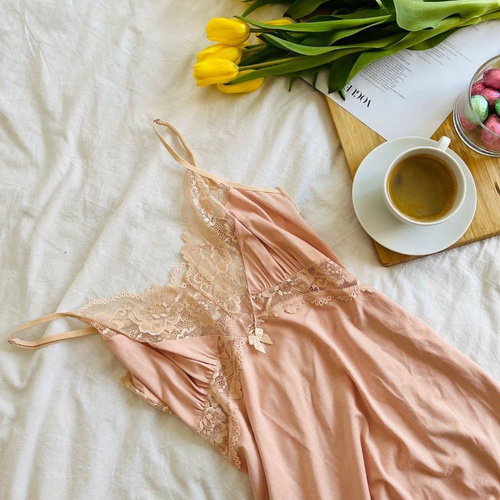 Koszula nocna 639 Noela Forex - beżowy