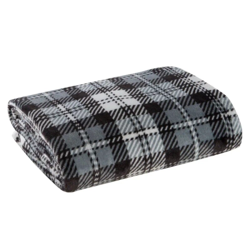  Koc świąteczny kratka Santa Eurofirany grafitowy 