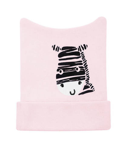 Zebra Czapka bawełniana Terjan - różowy