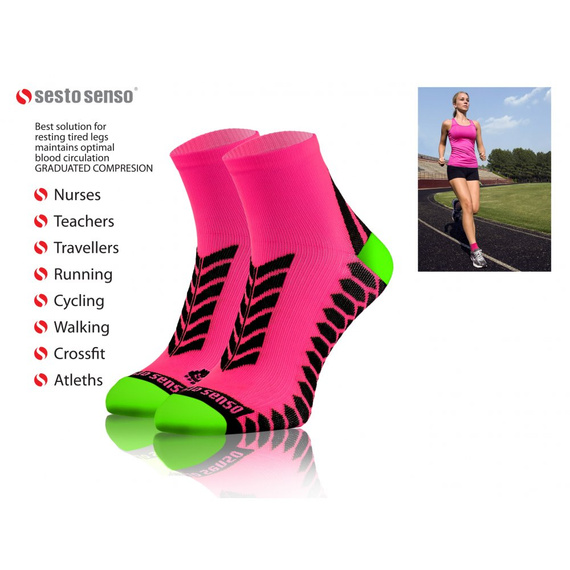 Sport Socks Skarpety sportowe Sesto Senso różowy