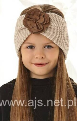 Opaska dziecięca 48-388  AJS beżowy