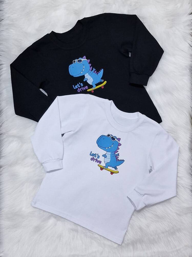 Bluzka dziecięca Let's drive długi rękaw Bambarillo - biały