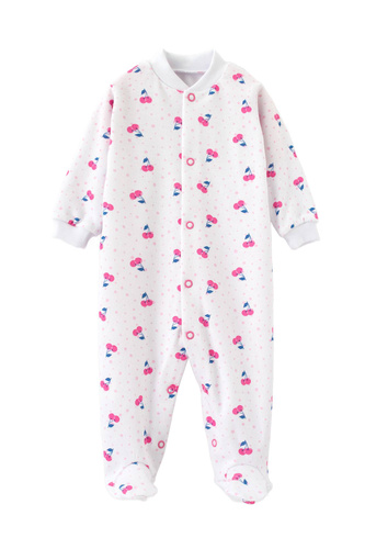 Martex Pajacyk dla niemowląt – motyw wisienek, bawełna, miękki i praktyczny