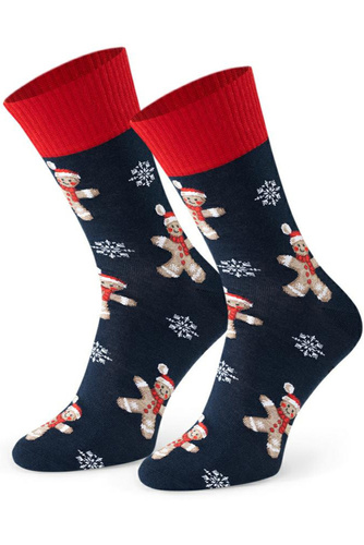 Steven Art.136 granat 169– męskie skarpety świąteczne, kolorowe wzory, bawełniane