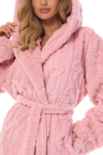 Szlafrok damski 2403 Carina L&L różowy pudrowy	