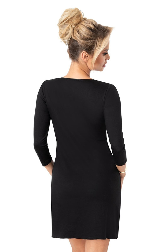 Donna Margo – koszula nocna damska z wiskozy, koronka, rękaw 3/4, eleganckie pudełko