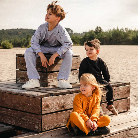 Eevi bomberka dla dzieci Simply Comfy szara– wygodna bluza z bawełny, klasyczny krój