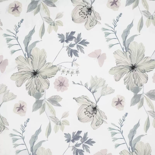 Pościel satynowa Spring 37 Kwiaty Eurofirany biały/zielony