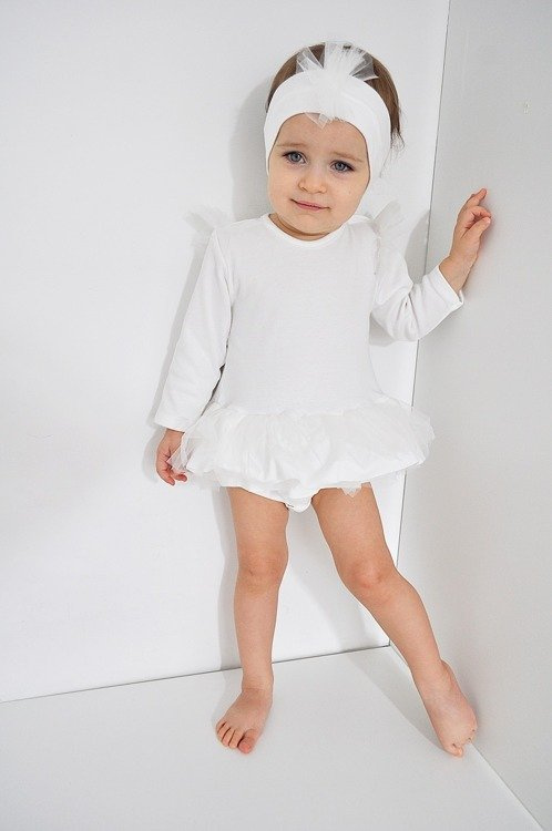 551219107 Sukienko-body długi rękaw "Prima balerina" Oscar Kids - ecru