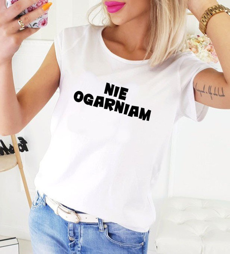 Bluzka dla mamy "NIE OGARNIAM" Moocha biały