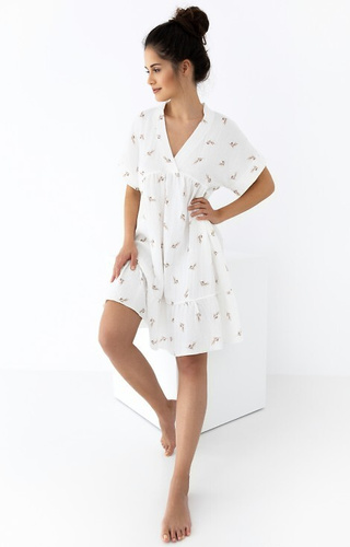 Sensis Koszula nocna muślinowa Nastia- ecru
