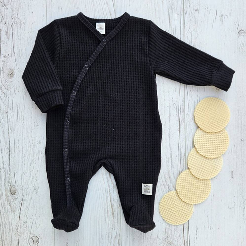 Pajacyk niemowlęcy "Natural Waffel" Makoma black