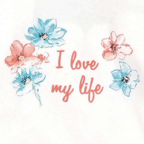 Bluzka z bawełny organicznej Flowers Nini ecru