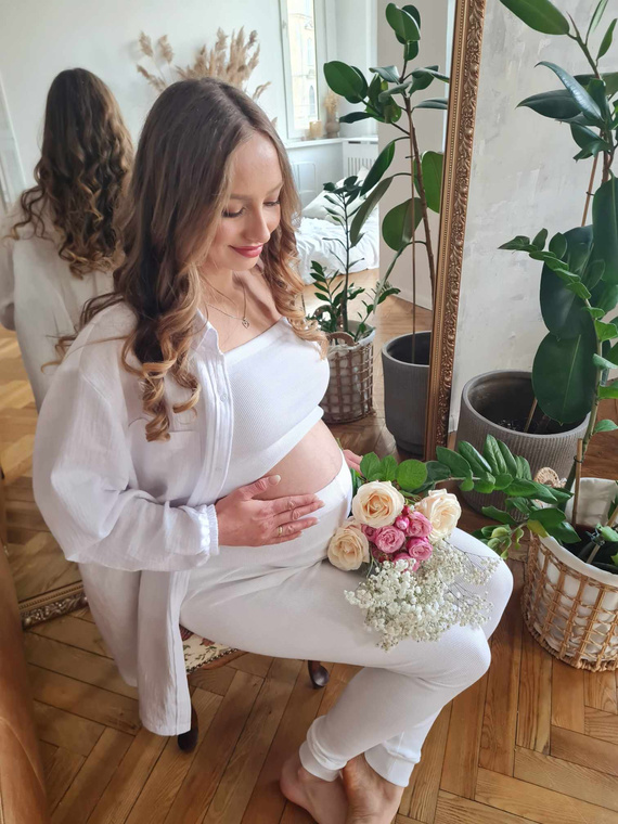 Legginsy ciążowe z prążka 3411C/E Marija – wygodne, miękkie i elastyczne