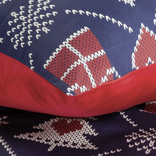 Pościel świąteczna Merry choinki Eurofirany - granatowy