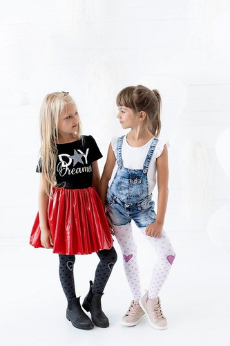 1922 Yes/No 3D 40 den Rajstopy dziewczęce  Knittex bianco