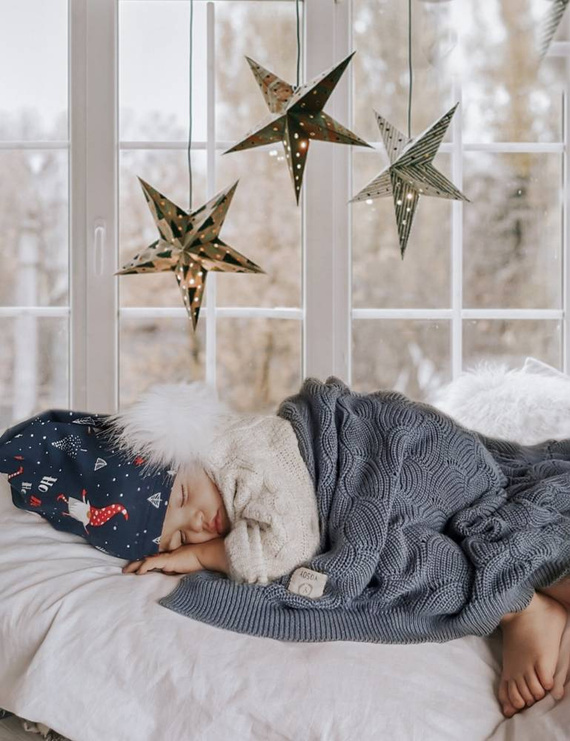 Kocyk WAVES eco cotton Denim Yosoy