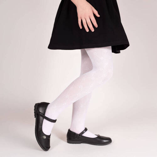 Rajstopy żakardowe W1 141800 Nicol - biały