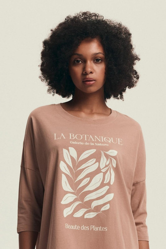 Bawełniana koszula nocna damska Henderson Dextra 43692 – rękaw 3/4- peach