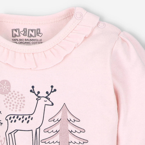 Body z bawełny organicznej Jelonki Nini różowy 