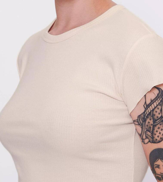 Bluzka z krótkim rękawem GO Ribbed T-Shirt Sloggi - Angora