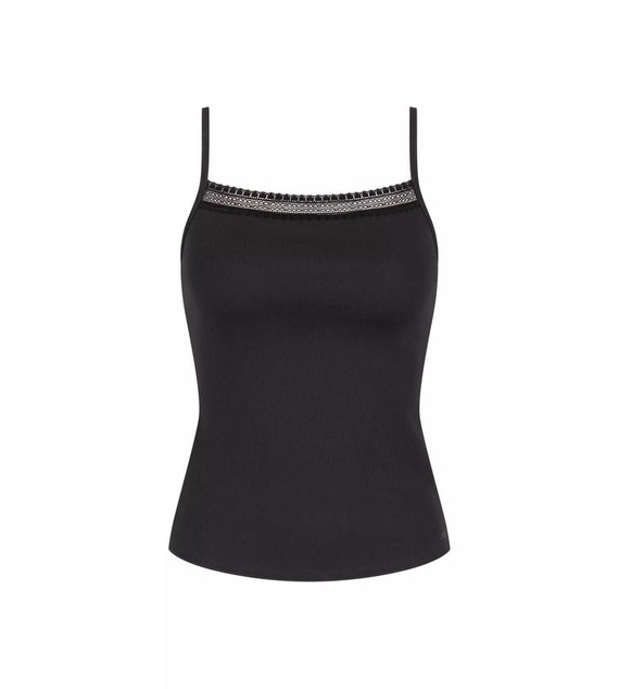 GO Ribbed Spaghetti Top Sloggi - black