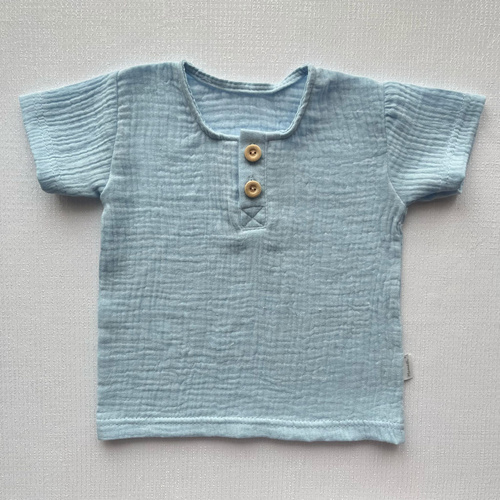 Bluzka chłopięca muślinowa BL55108 Mamatti - niebieski