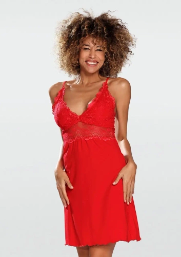 Halka nocna Pia DKaren - czerwony