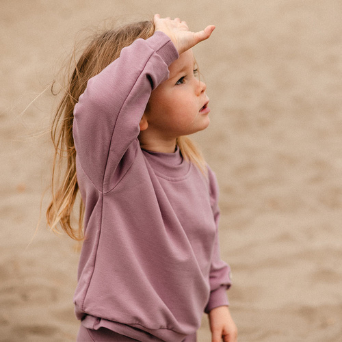 Eevi Simply Comfy wrzosowa-  stylowa bluza oversize dla dzieci z miękkiej bawełny