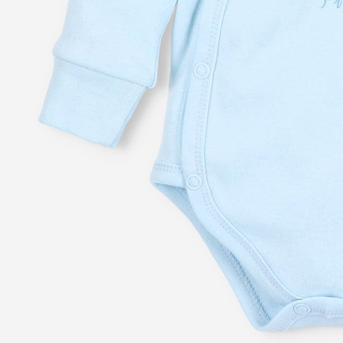 Body kopertowe z bawełny organicznej Samoloty Nini błękitny