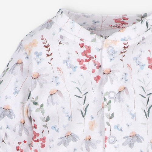 Pajacyk z bawełny organicznej Łąka Nini biały 