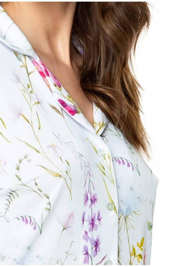 Bluzka piżamowa 86534 Flores Mewa druk w kwiaty