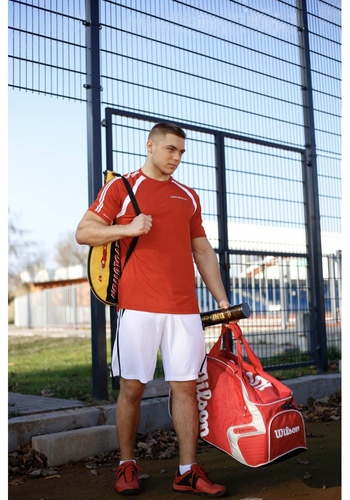 T-shirt męski 86099 Jumper James Bradley czerwono-biały 